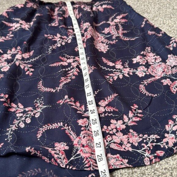 Hinge Floral Black and Pink Midi Skirt with Linings and Pockets Women's Size M - Picture 8 of 15